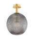 Paloma 25cm Globe Ceiling Light Smoky (Fluted) Brushed Brass-2