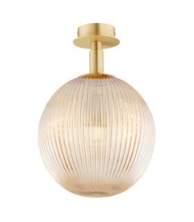 Paloma Globe Ceiling Light Honey Lister (Fluted) Brushed Brass-1