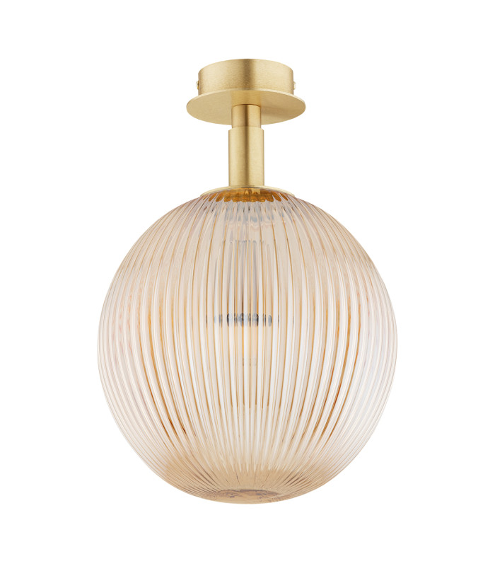 Paloma Globe Ceiling Light Honey Lister (Fluted) Brushed Brass-2
