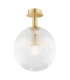 Paloma Globe Ceiling Light Transparent (Fluted) Brushed Brass-1