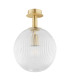 Paloma Globe Ceiling Light Transparent (Fluted) Brushed Brass-2