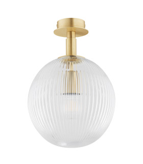 Paloma Globe Ceiling Light Transparent (Fluted) Brushed Brass-2