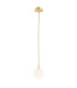 Paloma 12cm Globe Pendant Ceiling Light Opal Matt (Fluted) Brushed Brass-1