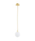 Paloma 12cm Globe Pendant Ceiling Light Opal Matt (Fluted) Brushed Brass-2