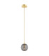 Paloma 12cm Globe Pendant Ceiling Light Smoky (Fluted) Brushed Brass-2