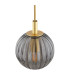 Paloma 12cm Globe Pendant Ceiling Light Smoky (Fluted) Brushed Brass-4