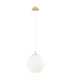 Paloma 25cm Globe Pendant Ceiling Light Opal Matt (Fluted) Brushed Brass-1