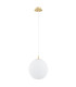 Paloma 25cm Globe Pendant Ceiling Light Opal Matt (Fluted) Brushed Brass-2