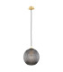 Paloma 25cm Globe Pendant Ceiling Light Smoky (Fluted) Brushed Brass-2