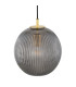 Paloma 25cm Globe Pendant Ceiling Light Smoky (Fluted) Brushed Brass-4