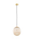 Paloma 25cm Globe Pendant Ceiling Light Honey Lister (Fluted) Brushed Brass-2