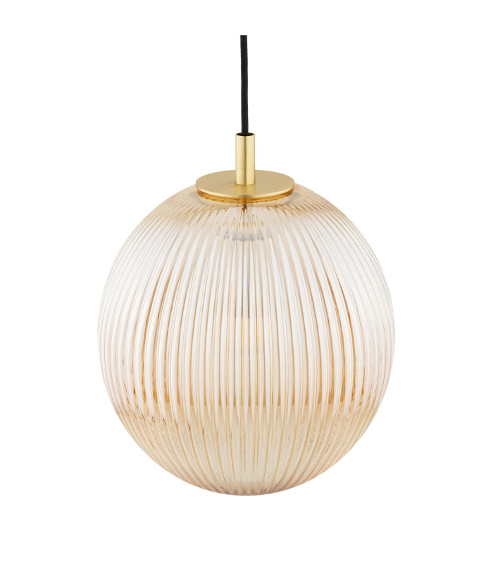 Paloma 25cm Globe Pendant Ceiling Light Honey Lister (Fluted) Brushed Brass-4
