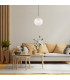 Paloma 25cm Globe Pendant Ceiling Light Transparent (Fluted) Brushed Brass-3