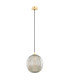 Paloma 25cm Globe Pendant Ceiling Light Grey Lister (Fluted) Brushed Brass-2