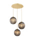 Paloma Cluster Pendant Ceiling 3 Light Smoky (Fluted) Brushed Brass-1