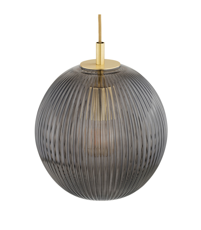 Paloma Cluster Pendant Ceiling 3 Light Smoky (Fluted) Brushed Brass-4