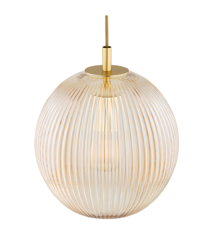 Paloma Cluster Pendant Ceiling 3 Light Honey Lister (Fluted) Brushed Brass-4
