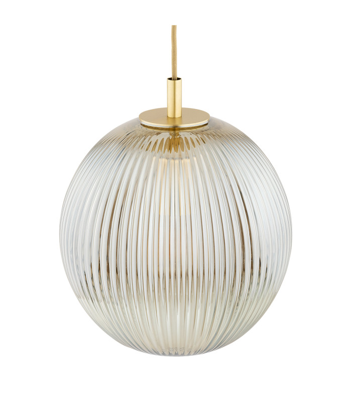 Paloma Cluster Pendant Ceiling 3 Light Grey Lister (Fluted) Brushed Brass-4