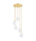 Paloma Cluster Pendant Ceiling 5 Light Opal Matt (Fluted) Brushed Brass-2