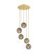 Paloma Cluster Pendant Ceiling 5 Light Smoky (Fluted) Brushed Brass-1