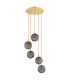 Paloma Cluster Pendant Ceiling 5 Light Smoky (Fluted) Brushed Brass-2
