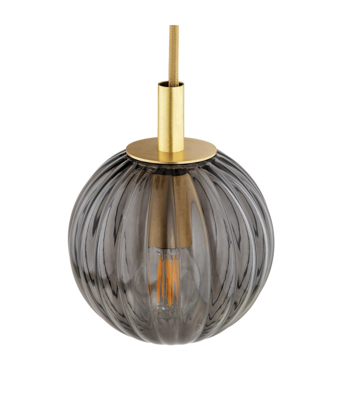 Paloma Cluster Pendant Ceiling 5 Light Smoky (Fluted) Brushed Brass-4
