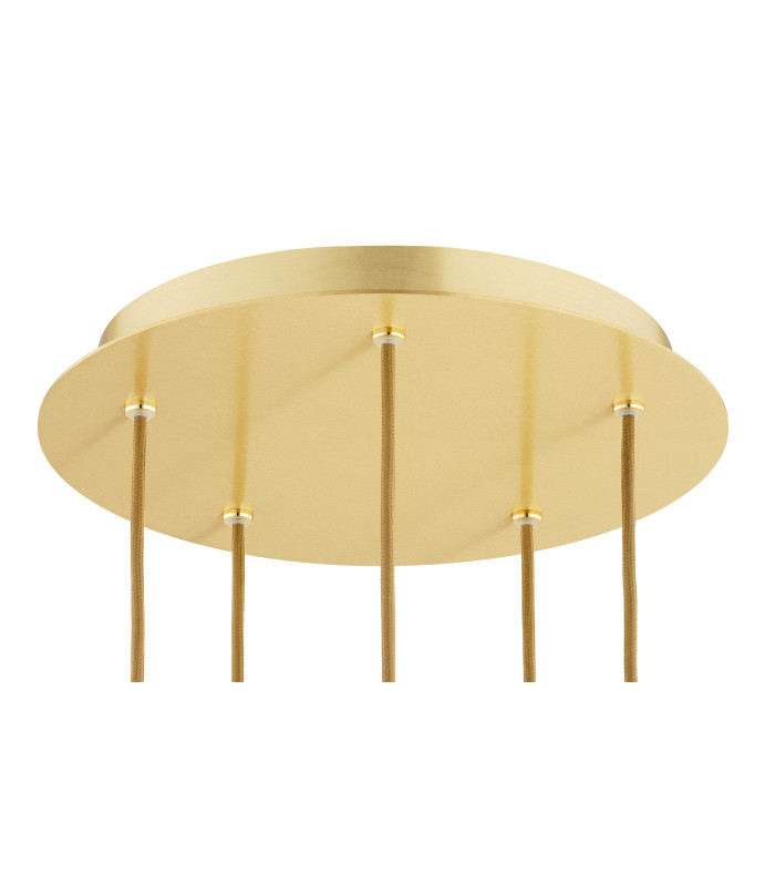 Paloma Cluster Pendant Ceiling 5 Light Smoky (Fluted) Brushed Brass-5
