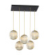 Paloma Cluster Pendant Ceiling 5 Light Grey Lister (Fluted) Black-1