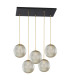 Paloma Cluster Pendant Ceiling 5 Light Grey Lister (Fluted) Black-2