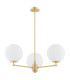 Paloma Multi Arm Pendant Ceiling 3 Light Opal Matt (Fluted) Brushed Brass-2