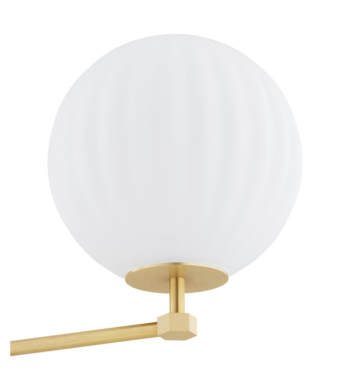 Paloma Multi Arm Pendant Ceiling 3 Light Opal Matt (Fluted) Brushed Brass-4