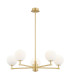 Paloma Multi Arm Pendant Ceiling 5 Light Opal Matt (Fluted) Brushed Brass-1