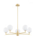 Paloma Multi Arm Pendant Ceiling 5 Light Opal Matt (Fluted) Brushed Brass-2