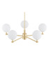 Paloma Multi Arm Pendant Ceiling 5 Light Opal Matt (Fluted) Brushed Brass-4