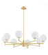 Paloma Multi Arm Pendant Ceiling 8 Light Opal Matt (Fluted) Brushed Brass-2