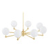 Paloma Multi Arm Pendant Ceiling 8 Light Opal Matt (Fluted) Brushed Brass-4