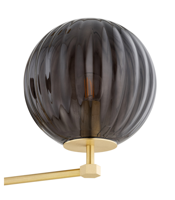 Paloma Multi Arm Pendant Ceiling 3 Light Smoky (Fluted) Brushed Brass-4