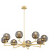 Paloma Multi Arm Pendant Ceiling 8 Light Smoky (Fluted) Brushed Brass-1