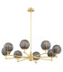 Paloma Multi Arm Pendant Ceiling 8 Light Smoky (Fluted) Brushed Brass-2