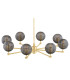 Paloma Multi Arm Pendant Ceiling 8 Light Smoky (Fluted) Brushed Brass-4