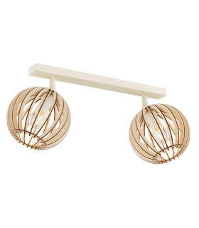 Parula Twin Ceiling Spotlight 2 Light Brown Beige-1