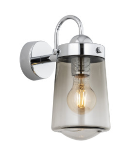 Pasadena Outdoor Wall Lantern Smoky Chrome IP44-1