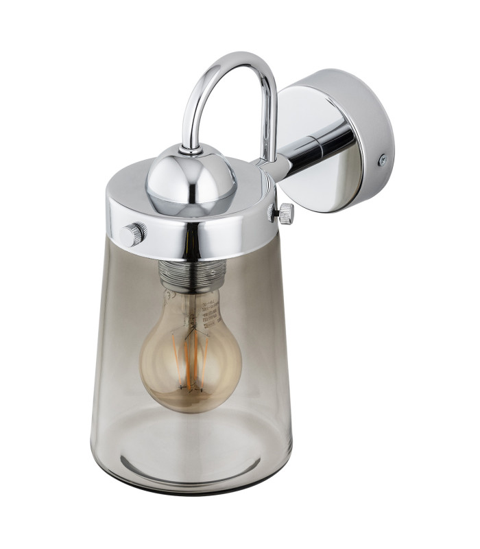 Pasadena Outdoor Wall Lantern Smoky Chrome IP44-3