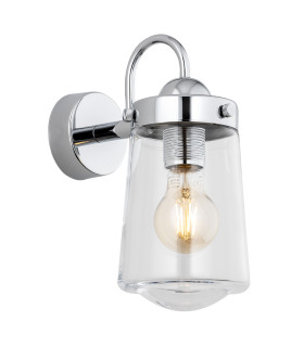 Pasadena Outdoor Wall Lantern Transparent Chrome IP44-1