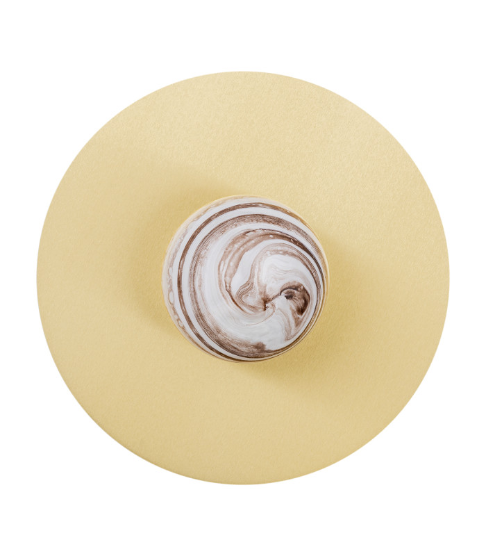 Piava Globe Ceiling Light White-Brown (Marble Colour) Brushed Brass-2