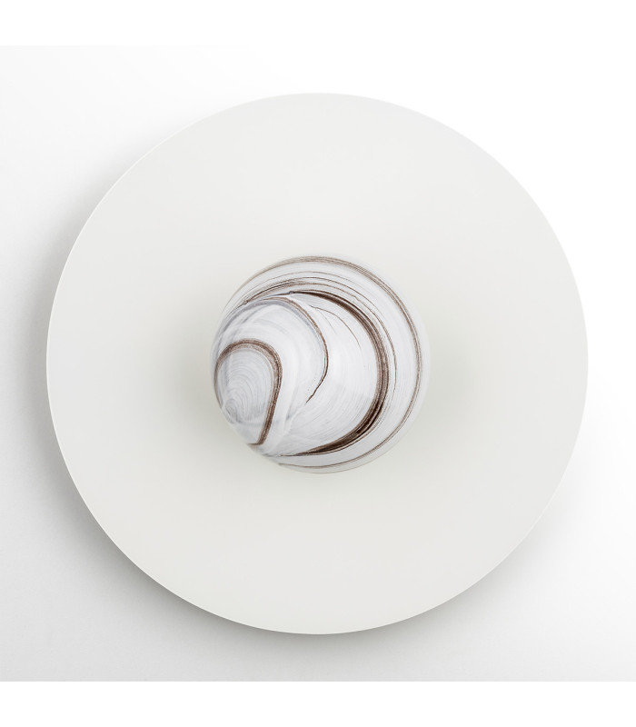 Piava Globe Ceiling Light White-Brown (Marble Colour) Cream White-5