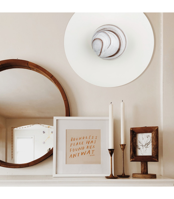 Piava Globe Ceiling Light White-Brown (Marble Colour) Cream White-8
