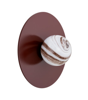 Piava Globe Ceiling Light White-Brown (Marble Colour) Chocolate Brown-2
