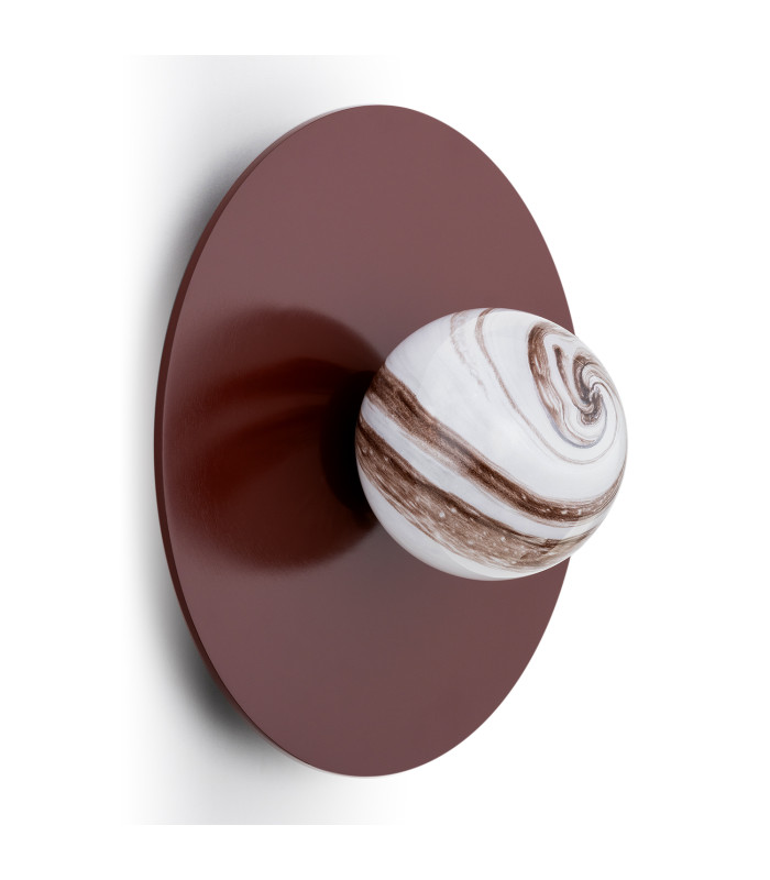 Piava Globe Ceiling Light White-Brown (Marble Colour) Chocolate Brown-4