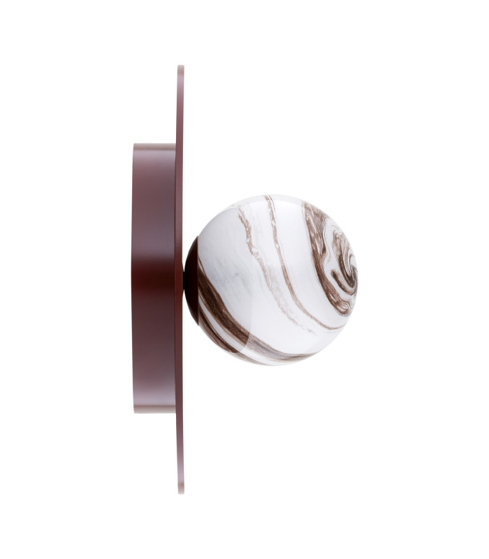 Piava Globe Ceiling Light White-Brown (Marble Colour) Chocolate Brown-5